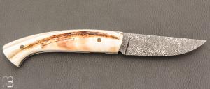  Couteau 1515 collection "Africa" par Manu Laplace - Dent de Phacochère et lame damas