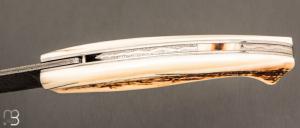  Couteau 1515 collection "Africa" par Manu Laplace - Dent de Phacochère et lame damas