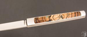 Couteau " APEX " custom de Lionel Lalague - Ivoire de mammouth et lame en RWL34