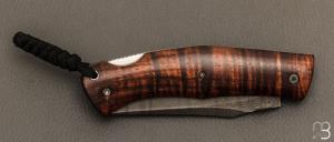   Couteau " BAD ASS " custom par Raphaël Durand - Koa et lame damas de Samuel Lurquin