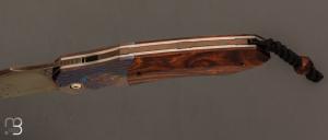   Couteau " Balrius " liner-lock par Florian Keller - bois de fer/ZircoTi et damas billes