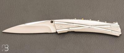   Couteau " Bamboo " custom par Koji Hara - Nacre et Cowry Y