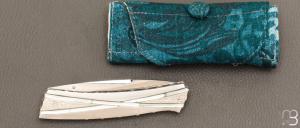   Couteau " Bamboo " custom par Koji Hara - Nacre et Cowry Y