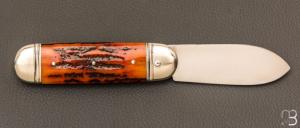   Couteau " Bouledogue  " par Romain Alvarez - Os cerfé et RWL34