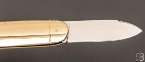   Couteau " Bouledogue " custom de Maxime Rossignol - La Forge de Max - Laiton et lame en N690