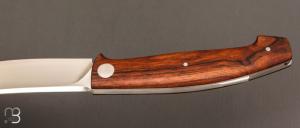  Couteau " Burpee " lock back custom par Frédéric Collin - Bois de fer et lame en RWL34