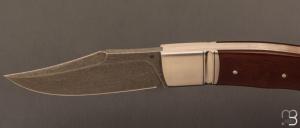  Couteau " Cim Bowie "  custom lock-back par Raphaël Durand - Micarta vintage et RWL-34