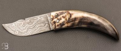 Couteau  "  Curni lame damas " par Alexandre Musso