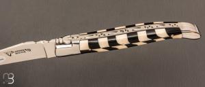 Couteau " Damier " par Laguiole en Aubrac - Ebène/ivoire de mammouth