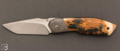  Couteau " Dodgers " custom de Gaël Chevalier - Ivoire de mammouth et RWL34