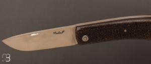  Couteau " Le Dodu  " à cran plat par Frédéric Maschio - Micarta jute et C130