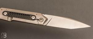   Couteau " Frame lock " custom par Samuel Jugieau - Titane et lame en RWL34
