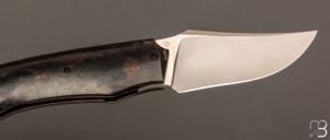   Couteau " Front-flipper custom " de Berthelemy Gabriel - La Forge Agab - Micarta WWII et lame en RWL34