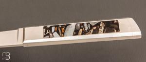   Couteau " Hemi  " pompe arrière par Nicolas Couderc - Molaire de mammouth et lame RWL-34