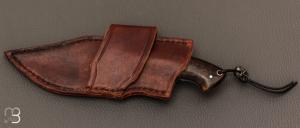    Couteau " Intégral " par Mickaël Moing - Loupe de bouleau stabilisé et lame en 100C6