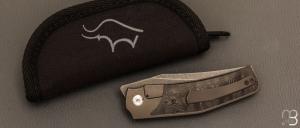   Couteau " Inter-Frame Bolster-lock "  custom fibre de carbone et titane par Guy Poggetti -  Acier Elmax
