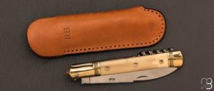  Couteau " Issoire 2 pièces "  de Robert Beillonnet - Pulpe d'ivoire de mammouth et RWL-34