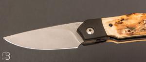 Couteau " Jinbei " custom de Gaël Chevalier - Ivoire de mammouth et RWL34