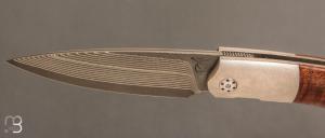   Couteau " K-Marade " custom de Michel Grini - Curly gidgee et lame Suminagashi