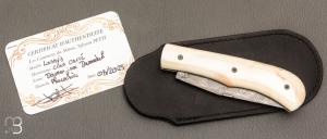 Couteau " Lanny's " cran carré de Sylvain Petit - Les Couteaux du Mitou - Phacochère et Damasteel