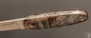 Couteau  " Le Manu " par La Bonne Trempe - Loupe de peuplier et 14c28