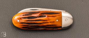   Couteau "  Le Manu " par La Bonne Trempe - Os cerfé et 14c28