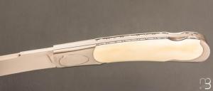  Couteau " Legend LockBack " pliant artisanal de Cyril Kalisz - Ivoire de phacochère et RWL34