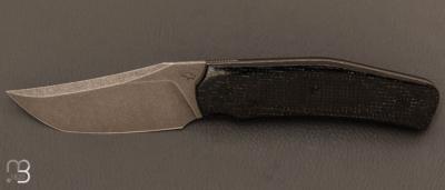   Couteau  " Liner-lock " custom par Guy Poggetti - Micarta et elmax