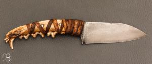    Couteau droit forgé par Pierre Henri Monnet - Mâchoire de renard et 90McV8