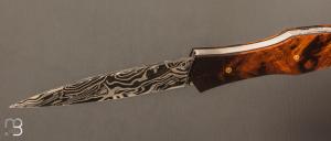   Couteau "Magna Pinna" fait main par Laraud Blade  - Bois de fer et damas torsadé