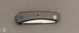   Couteau " Mini Bec " fait main par Alain SITZ - Fibre de carbone et lame en 14c28