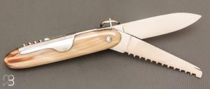 Couteau " Navette 3 pièces 13cm " par Mongin - Corne blonde