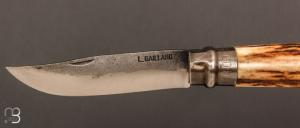 Couteau " Opinel N°09 " custom bois de cerf par Laurent Gaillard