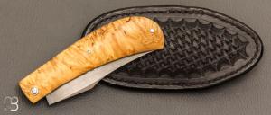   Couteau " Pilon "  custom de Anthony Brochier - Loupe de buis et lame San-Maï