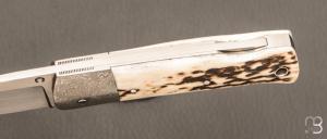   Couteau " Pitigrow  " par Les Couteliers de Fontainebleau - Bois de cerf