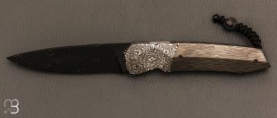    Couteau " Rokh S" par Florian Keller - Fibre de carbone et damas