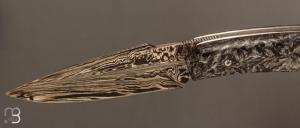   Couteau " Skadi " par Cédric Destombes - Coutellerie Caddarik - Fibre de carbone et damas