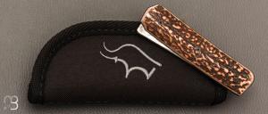   Couteau " Small Sanjo " par Guy Poggetti - Bois de cerf et C130