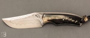   Couteau " Sparus " fixe forg par Guy Poggetti - Corne de blier et C130