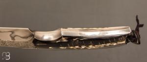 Couteau " Sparus " fixe forgé par Guy Poggetti - Corne de bélier et C130