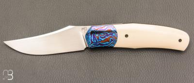  Couteau  " Stan " custom par Maxime Belzunce - Vieux micarta et lame en RWL34