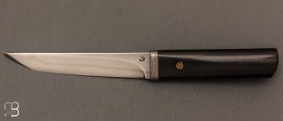 Couteau " Tanto "  de Jean Paul Sire - Ebène et lame forgée acier C130