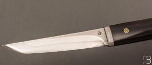 Couteau " Tanto "  de Jean Paul Sire - Ebène et lame forgée acier C130