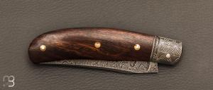   Couteau " Tocard " custom de Jérôme Bellon - Bois de fer et damas
