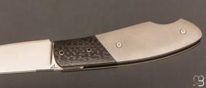   Couteau " custom " pliant par David Lespect - Titane/carbone et lame RWL34