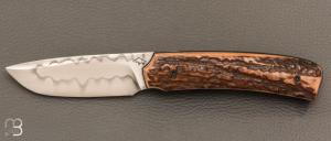   Couteau custom par Guy Poggetti - bois de cerf et lame en C130