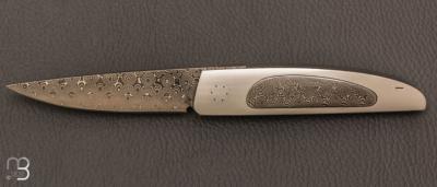   Couteau "  Pièce unique " custom par Jean-Pierre Martin - Damas de Friedrich Schneider