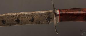   Couteau droit de Nicolas Mestrallet - Atelier du couteau Vaunaveys - Lame en acier damas forgé et palissandre du Honduras