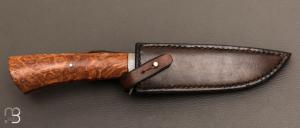 Couteau droit lame damas et Brown Mallee par Anthony Brochier