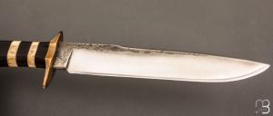  Couteau droit par Mickaël Moing - Ebène et lame en 100Cr6